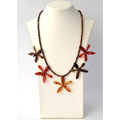 Колие с естествени тигрови орхидеи и тигрово око Dannyra Jewels