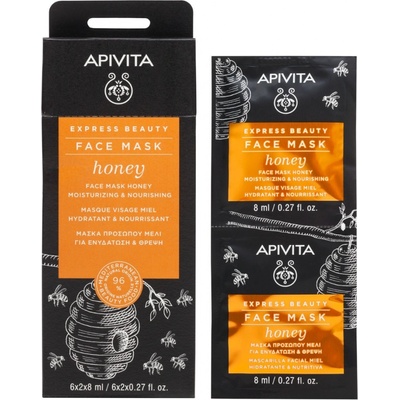 Apivita Express Beauty Honey hydratačná a vyživujúca maska na tvár 2 x 8 ml
