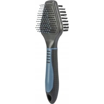 Trixie Plastová kefa obojstranná triangel s kovovými drôtikmi 6 x 19 cm