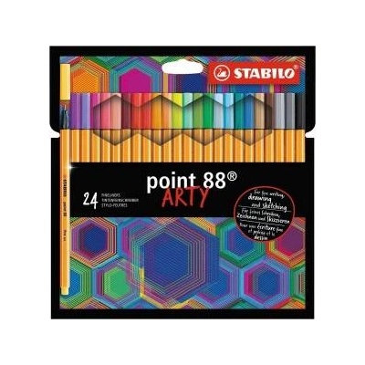 STABILO Комплект Химикали с Филц Stabilo Point 88 ARTY 0, 4 mm (24 Части)