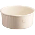 Emile Henry 23 см керамична форма за суфле в цвят екрю emile henry