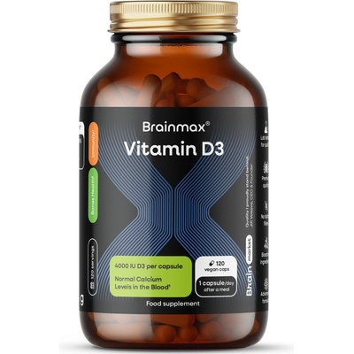 BrainMax Vitamin D3 5000 IU 120 kapslí