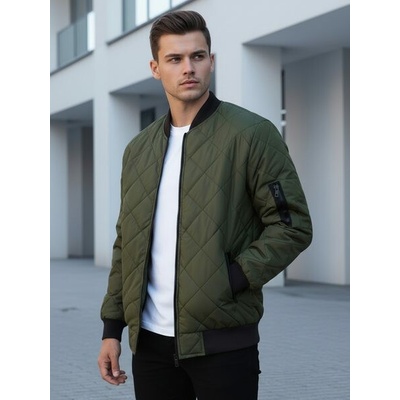 Senzačná prešívaná bomber bunda zelená