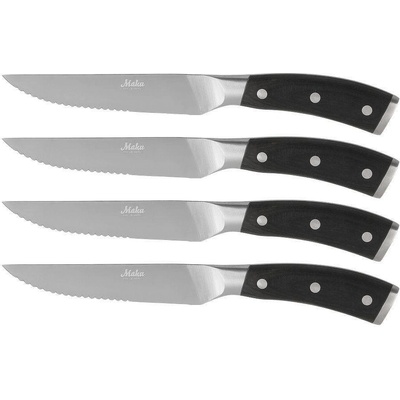 Maku (Финландия) Комплект ножове за стек и пица MAKU с дръжка от дърво pakka - 4 части (TB MAKU 607837)