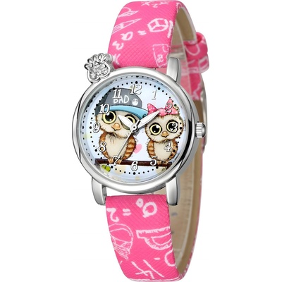 HARAHU Детски часовник Owl - Розов 1 KP11301