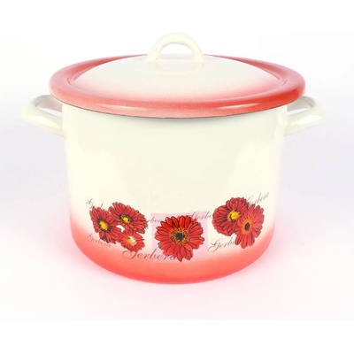 20 см емайлирана тенджера с метален капак в разцветка Гербери (0160130)