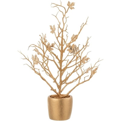 Zlatý dekorační stromek se třpytivými lístky Tree Glitt - 15*15*44 cm - J-Line by Jolipa