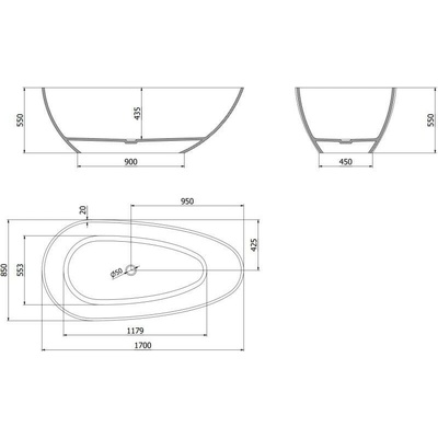 Mexen Glass 170 x 85 cm 58061708502