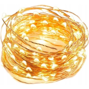 Dampod 50 LED svetelná reťaz drôt vianočné osvetlenie vnutorné teple biele