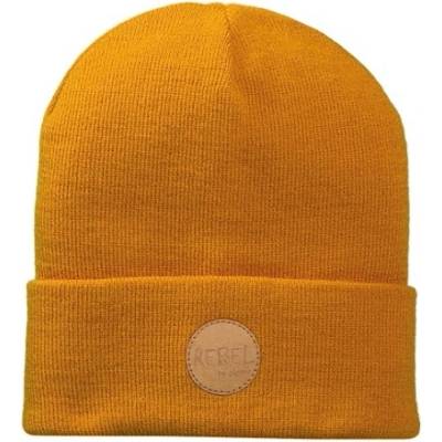 dětská pletená čepice s nášivkou Pletex H132 hořčicová