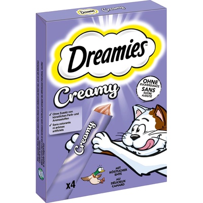 Dreamies 4х10г Creamy Snacks Dreamies, лакомство за котки - патица