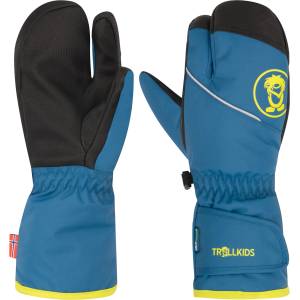 Trollkids Детски ръкавици Trollkids Kid's Troll 3 Finger Glove - Nordic Blue / Glow Green - размер 6 (202-5719-0514)