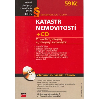 Katastr nemovitostí + cd (všechny souvisejcí zákony)