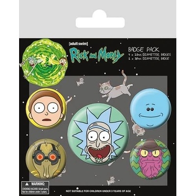 Pyramid International Sada placek Rick and Morty Hlavy 5 ks