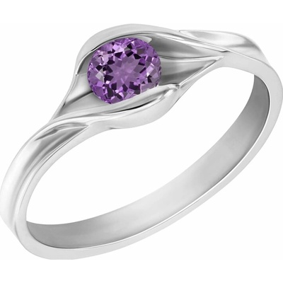 Eppi Zlatý prsten s fialovým ametystem Aliena R35965