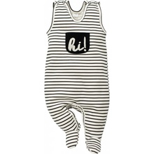 Pinokio Detské dupačky Happy day čierno biele