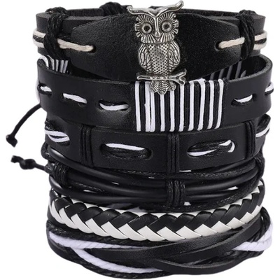 Flor de Cristal Set pánských náramků Búho 5 v 1 8540