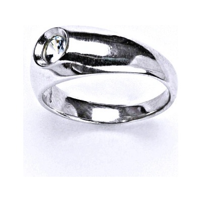 Čištín Stříbrný syntetický akvamarín zásnubní T 1418