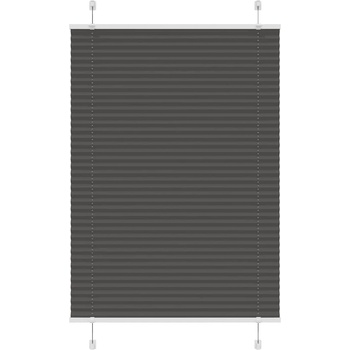 vidaXL Плисирана щора черна 100x100 cm Ширина на плата 99, 4 cm (4015126)