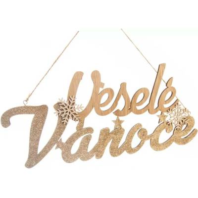 Dakls, Veselé Vánoce - dřevěná dekorace na zeď