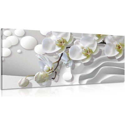 Obraz orchidej na abstraktním pozadí - 120x60
