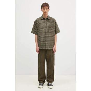 DARKPARK Вълнена риза DARKPARK Vale в зелено със свободна кройка с класическа яка MSH04. FAW11.8565 (MSH04.FAW11.8565)