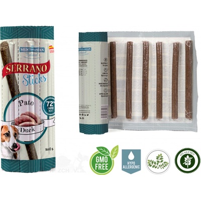 Juko Serrano Dog Sticks Ducktyčinka 16 x 12 g