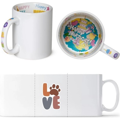 Motto Hrneček Nápis LOVE s tlapkou Všechno nejlepší Standard Dárky Sublistar 330 ml