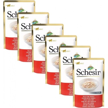 Schesir Cat Kuracie filety a morský vlk 6 x 85 g