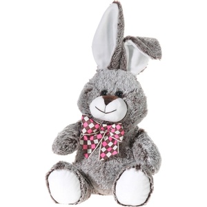 HEUNEC Плюшена играчка Heunec - Зайче с карирана панделка, кафяво, 30 cm (830172-1) - baby