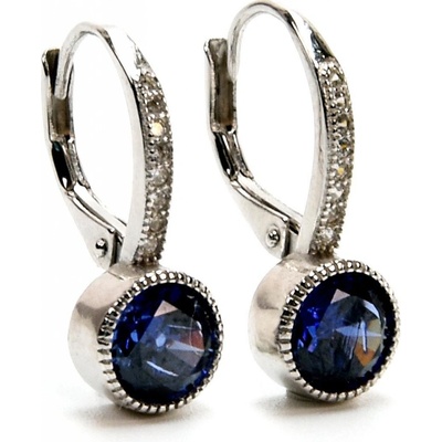 Rafity stříbrné se safírem a zirkony E0002KL-08