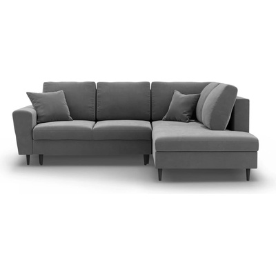 Cosmopolitan Design Светлосив кадифен разтегателен ъглов диван с място за съхранение (десен ъгъл/L форма) Kyoto - Cosmopolitan Design (COS_RCF_L_2_F1_KYOTO8)