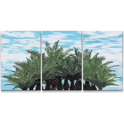 Painting Queens Painting Queens Palmy Karibik sada 3 ks 40 x 60 cm na rámu PBNSET/03CARIBBEANPALMS/40 x 60_40 x 60_40 x 60/W