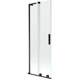 Mexen Velar L параван за вана 2-крилен плъзгащ 75 x 150 cm, прозрачен, черен - 896-075-003-01-70 (896-075-003-01-70)
