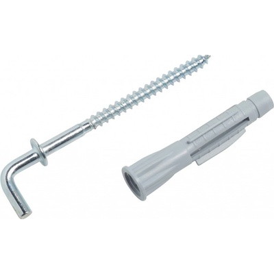 LUX Šroubovací skoba pozink s univerzální hmoždinkou s límcem 8 mm x 50 mm, 4 ks – Zbozi.Blesk.cz