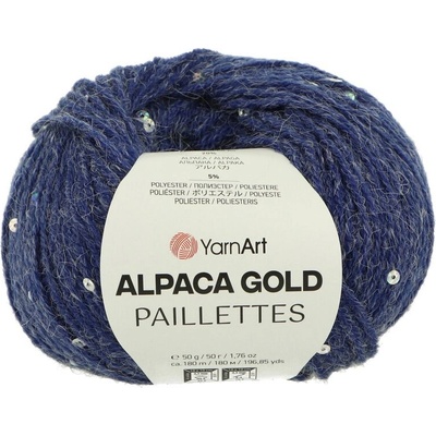 YarnArt Alpaca Gold Paillettes 9313 tmavomodrá
