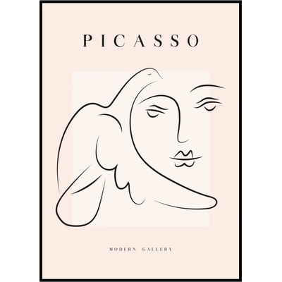 Jen tak z lásky Pablo Picasso - Holubice a obličej Rozměr plakátu: 40 x 50 cm