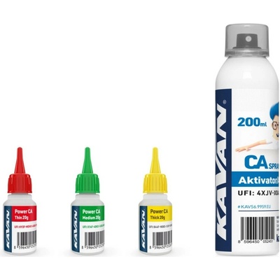 KAVAN CA PACK tavné lepidlo 3x20g W,S,H + aktivátor 200ml SK