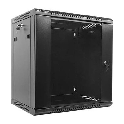 Lanberg rack cabinet 19 wall-mount 12U / 600x450 for self-assembly (flat pack), black (WF01-6412-10B)