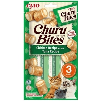Inaba Churu Bites Cat mačacie maškrty s kuracím mäsom tuniakom a losom 3 x 10 g