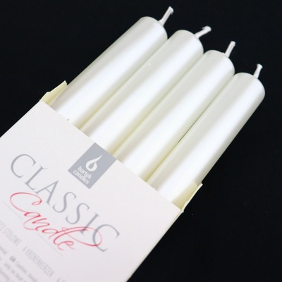 Bartek Candles Stolní neparfémované válcové Metal 21/170mm 4 ks Fialová