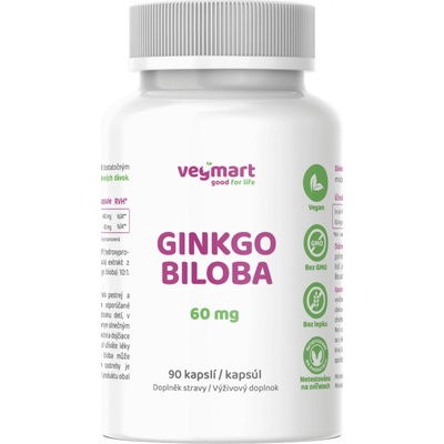 Vegmart Ginkgo Biloba 60 mg, 90 kapslí
