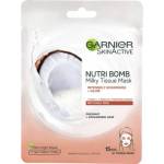 Garnier Skin Active Nutri Bomb Coconut and Hyaluronic Acid Tissue Mask - Памучна маска за лице с кокос и хиалуронова киселина