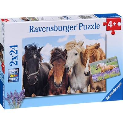 Ravensburger Детски пъзел Ravensburger от 2 x 24 части - Любов към конете (5148)