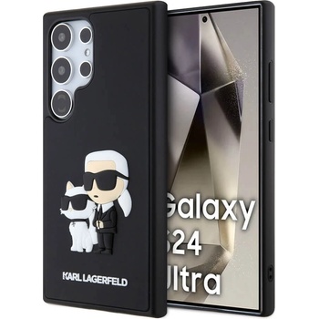 KARL LAGERFELD Karl and Choupette 3D Case - хибриден удароустойчив кейс за Samsung Galaxy S24 Ultra (черен)