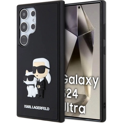 KARL LAGERFELD Karl and Choupette 3D Case - хибриден удароустойчив кейс за Samsung Galaxy S24 Ultra (черен)