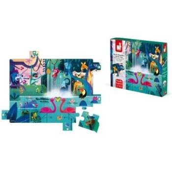 Image 1 of Janod - Голям пъзел с изненада - Парти в джунглата - 20 части (J02687)