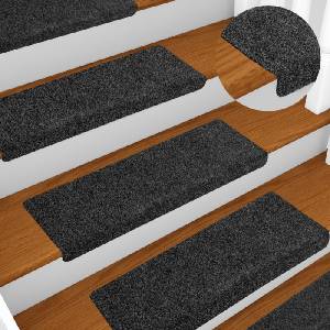 vidaXL Изтривалки за стълби, самозалепващи се, 5 бр. , 65x21x4 см, сиви, с правоъгълен кант