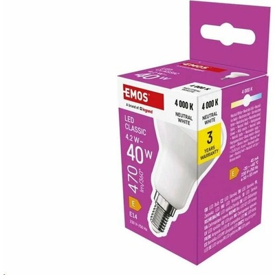 Emos ZQ7E23 LED žárovka Classic R50 E14 4,2 W 40 W 470 lm neutrální bílá