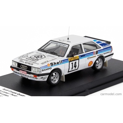 Trofeu Audi Quattro Coupe N 14 Rally 1000 Lakes 1986 Lasse Lampi Pentti Kuukkala Bílá Světle Modrá 1:43
